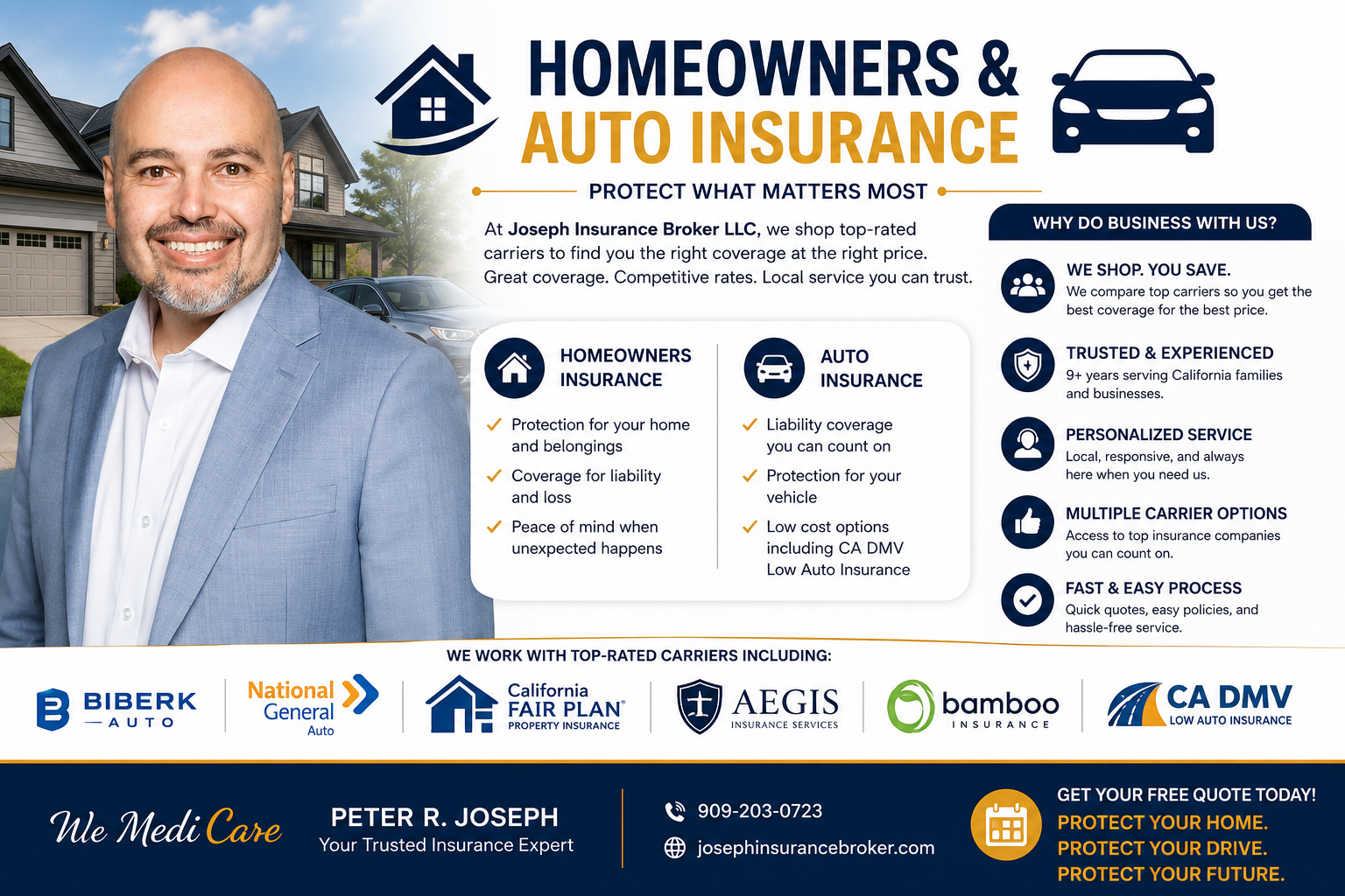 Homeowners & Auto Insurance — Joseph Insurance Broker LLC. Protect what matters most. Peter R. Joseph, Your Trusted Insurance Expert.