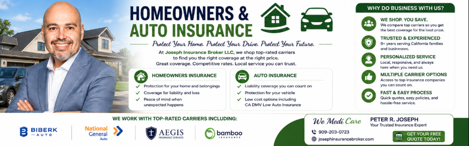 Homeowners & Auto Insurance — Protect Your Home, Protect Your Drive, Protect Your Future. Joseph Insurance Broker LLC.